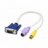 15Pin D-Sub VGA to RCA S Video Cable Adapter Converter VGA to RCA Adapter Connecter for TV Computer