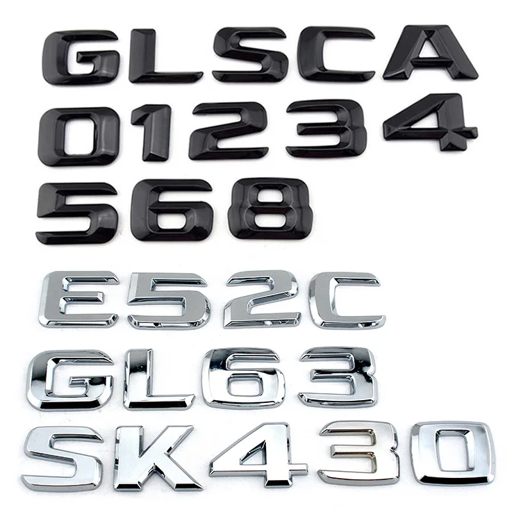 Custom Self Adhesive Abs Plastic Car 3d Chrome Letter And & Numbers ...