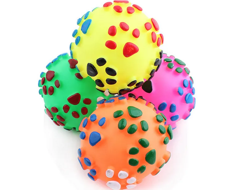 Foot Print Squeaky Latex Balls For Dogs Dog Toys Wholesale Pet Products