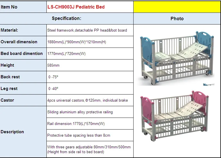 2 Crank Manual Children Pediatric Hospital Bed Buy Pediatric Bed