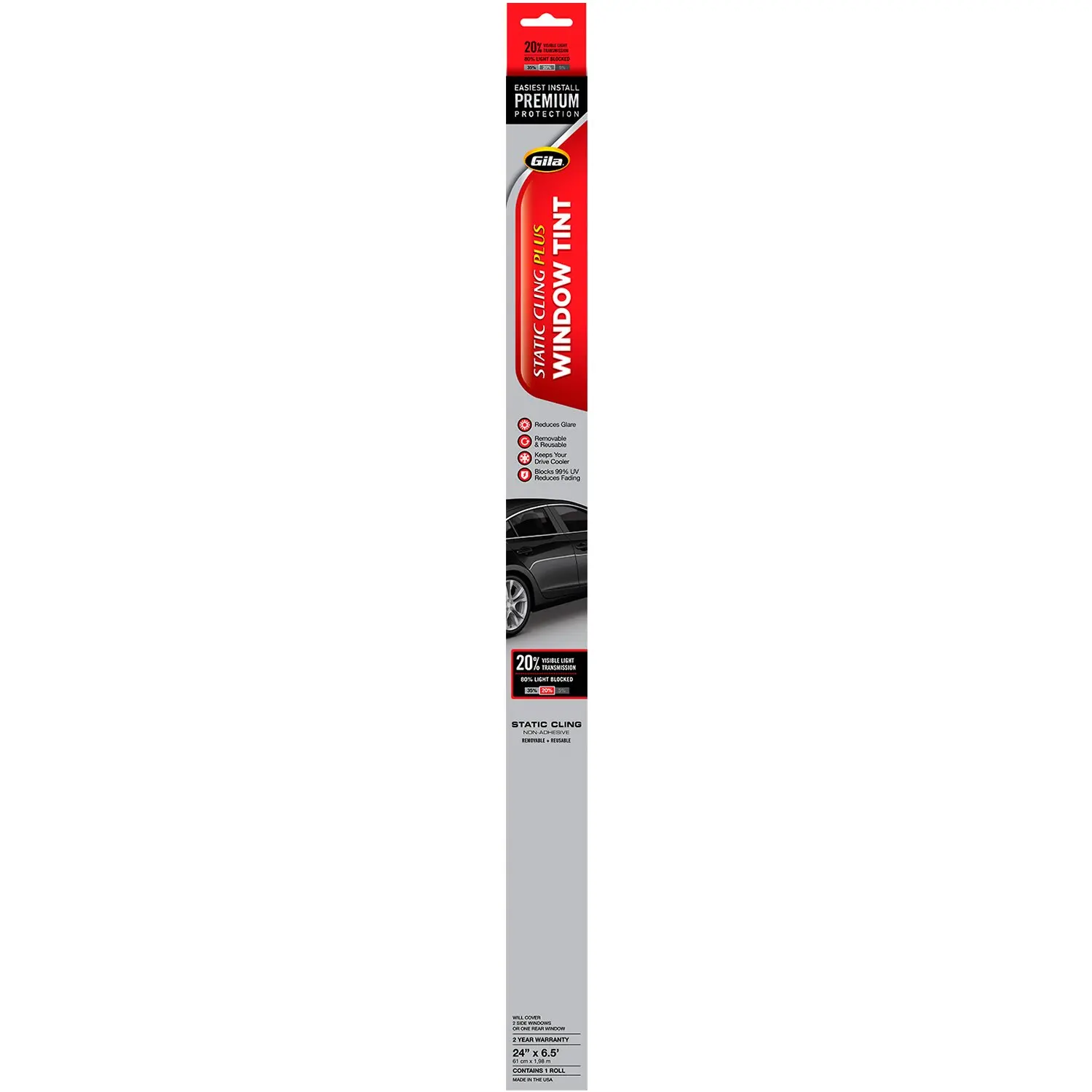 Gila Static Cling Plus 20% VLT Automotive Window Tint
