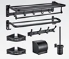 6 Piece Set Wall Mount Bathroom Storage Rack Aluminum Container Rack Durable Multifunctional Storage Bathroom Accessories Set