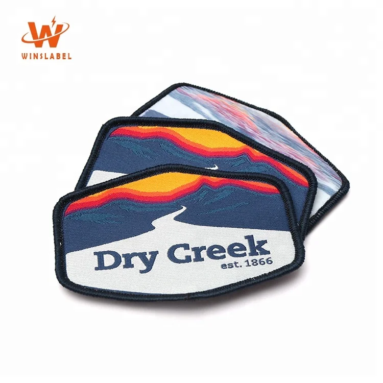 Custom Iron on Glue Heat Press Clothing Washable Woven Patches