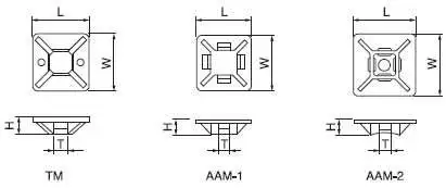 Case tie mount Self adhesive cable tie base