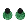 Wholesales wax rope earrings for girls women handcraft circle round bohemian style twine Earrings