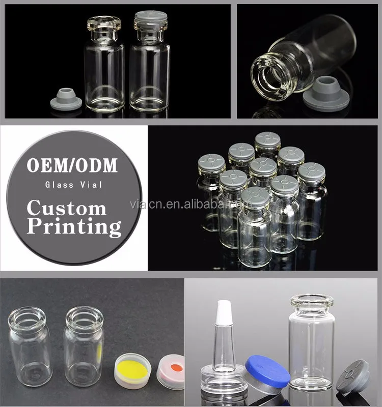 Customized amber or clear vials 10ml sterile glass vial for injection