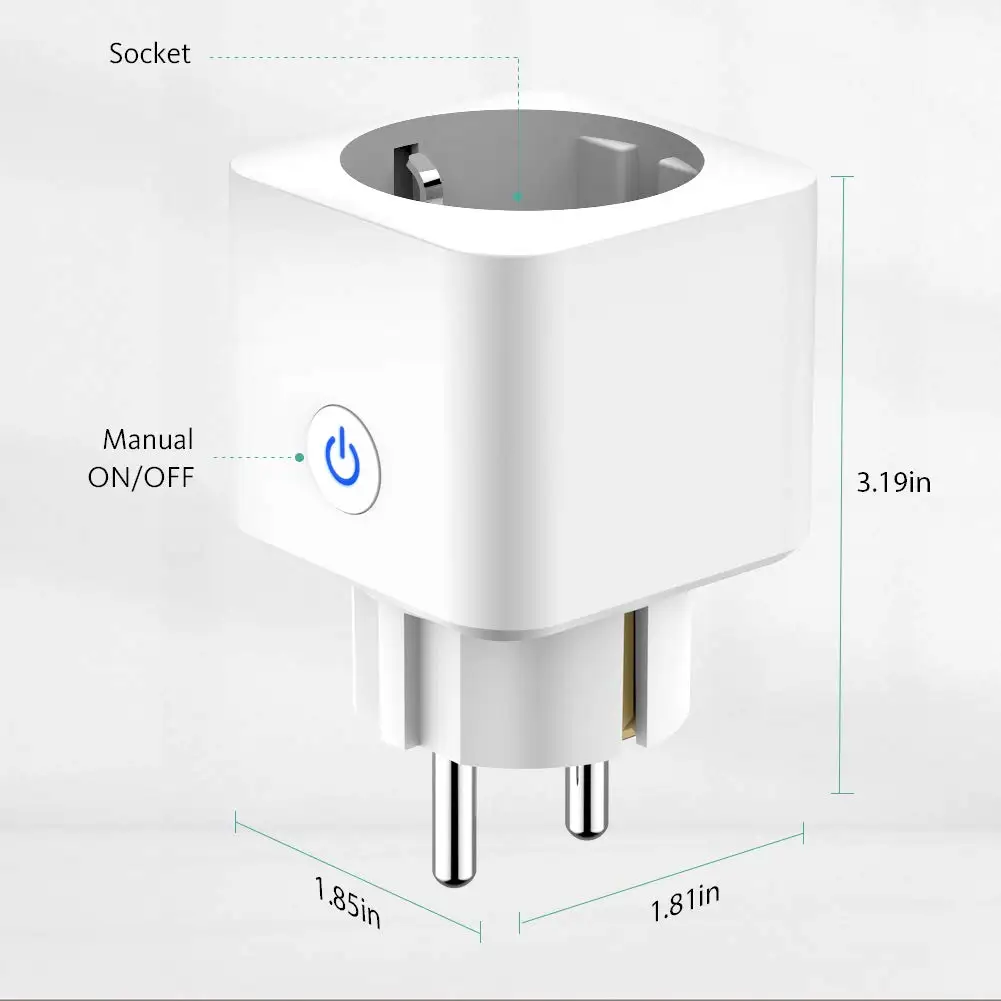 Google Home And Alexa Compatible European Standard Wifi Smart Socket