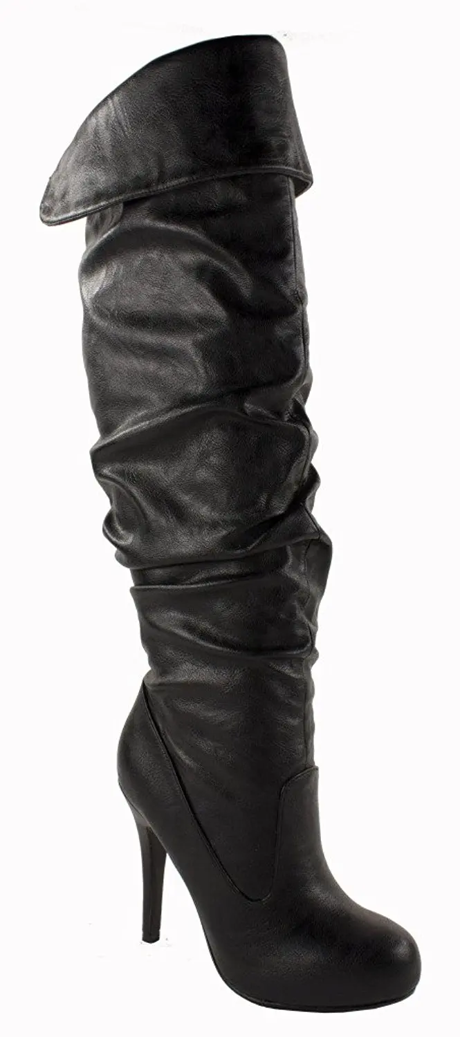 black thigh high boots platform