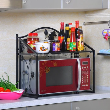 Wrought Iron 2 Tier Storage Shelf E Saving Kitchen Wrought Iron 2 Tier Storage Shelf E Saving Kitchen For Microwave Oven