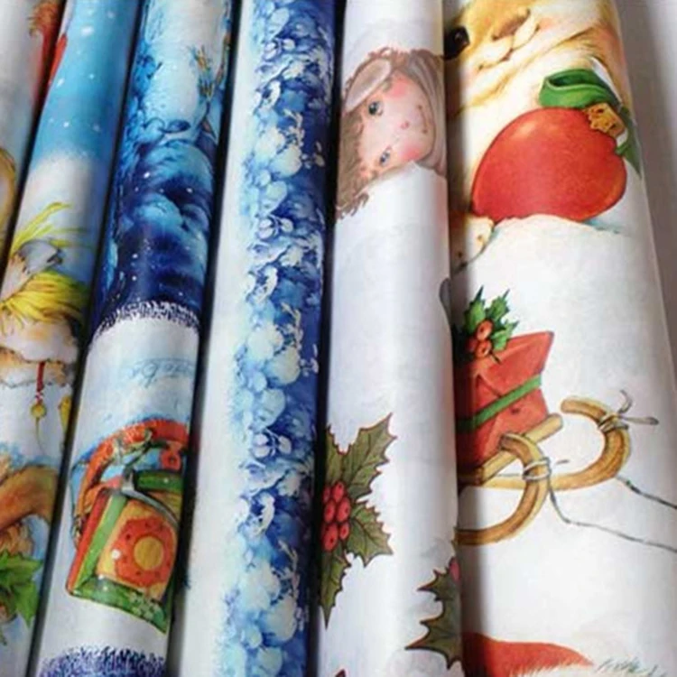 Color Durable Custom Printed Tissue Gift Paper Roll Gift Wrapping Paper