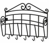 black powder coated decorative 5 key hooks