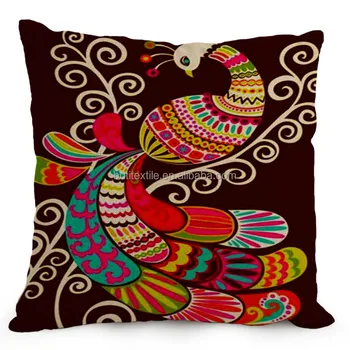 Luxury Peacock Feather Cushion Covers 45x45cm High Level Pillows