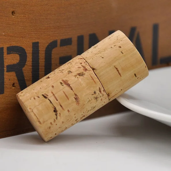 Wooden Cork USB Flash Drive Plug Pendrive 8GB 64GB Memory Stick Logo with Keychain - ANKUX.COM