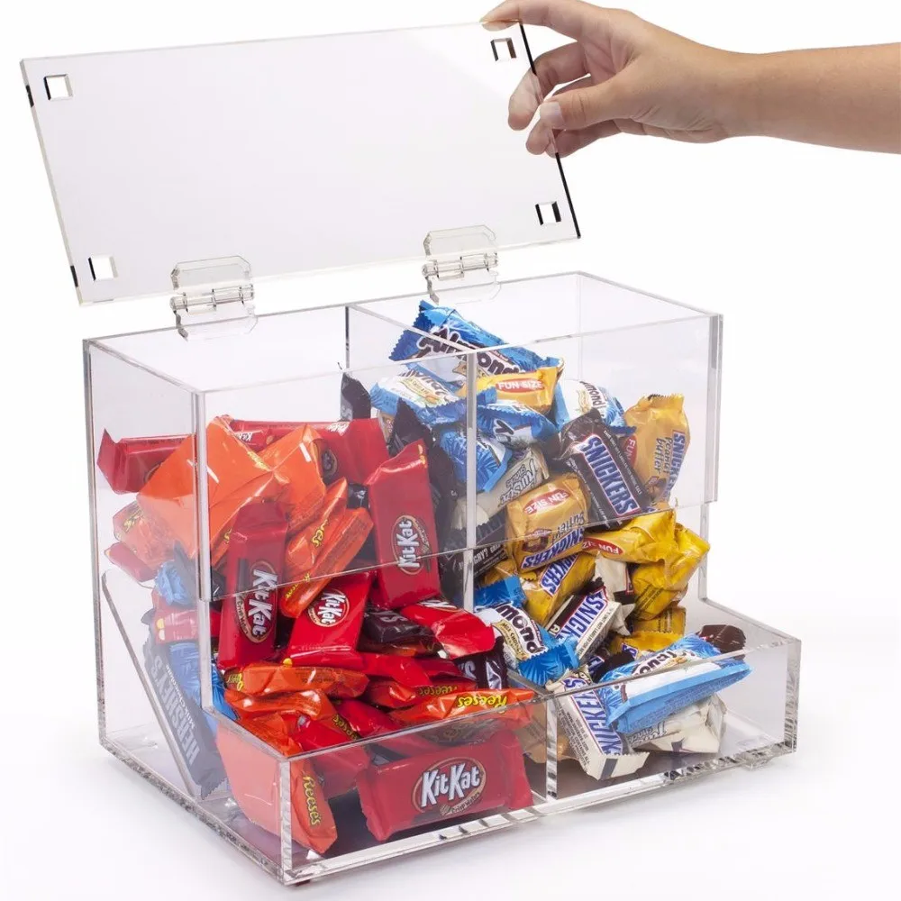 Retail Store Clear Acrylic Candy Bar Display Bins/dispensers/containers