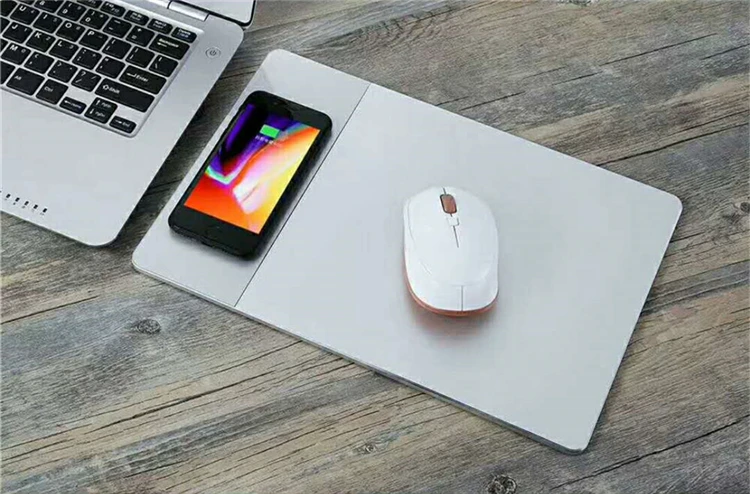 Newest Wholesale Qi Wireless Charger Mouse Pad Metal Material Wireless Charger