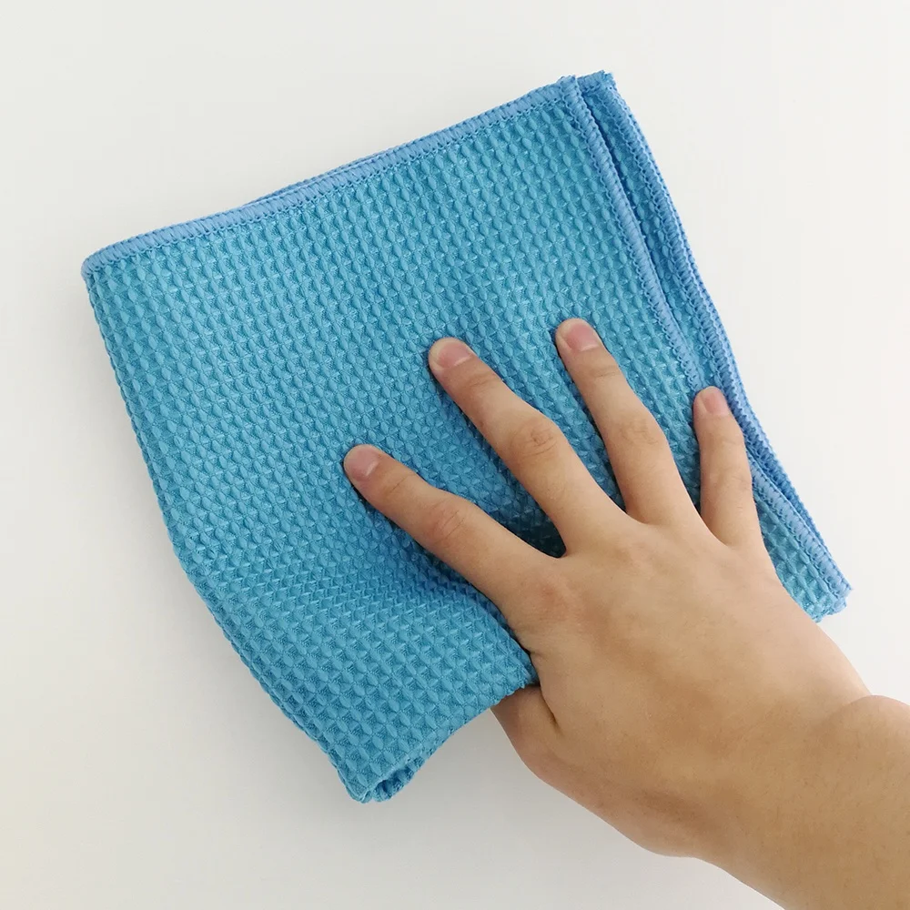 Microfiber Waffle Weave Dishcloths Cleaning Cloths X 16inch Blue Eco