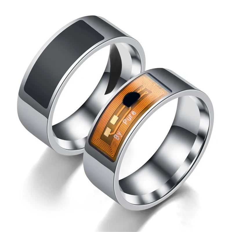 Tmrow NFC Smart Ring Waterproof Intelligent Ring Finger Digital Ring Smart Wear Multifunctional Jewelry,Size 9 