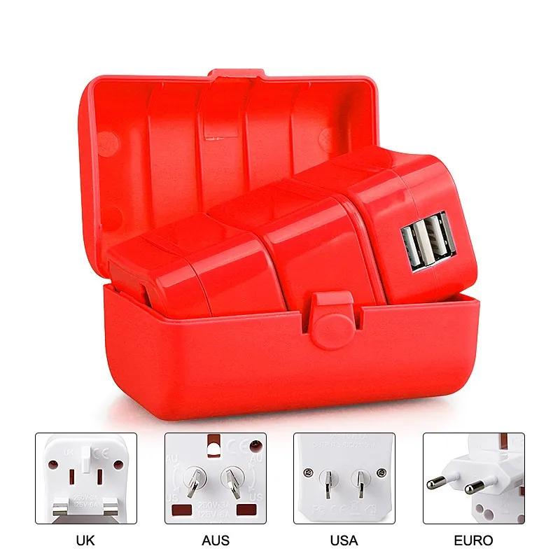 5 In 1 Travel Charger Kit Universal Multi Plug Usb Adapter Plug