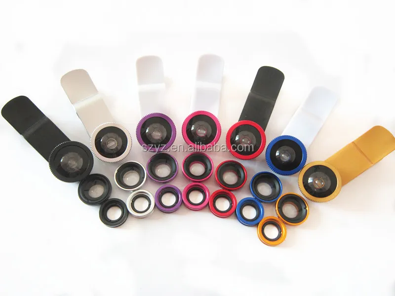 2016 3 in 1 Fisheye Marco Wide Angle External 3D Telescope Objective Lens For Mobile Phone