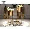 Wholesale large floor vases luxury antique cast iron stands handmade brass color gold tall wedding metal flower vase