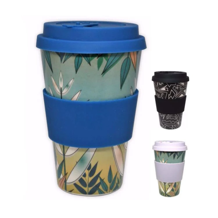 Eco Friendly Reusable Biodegradable Bamboo Coffee Cup With Lid Custom