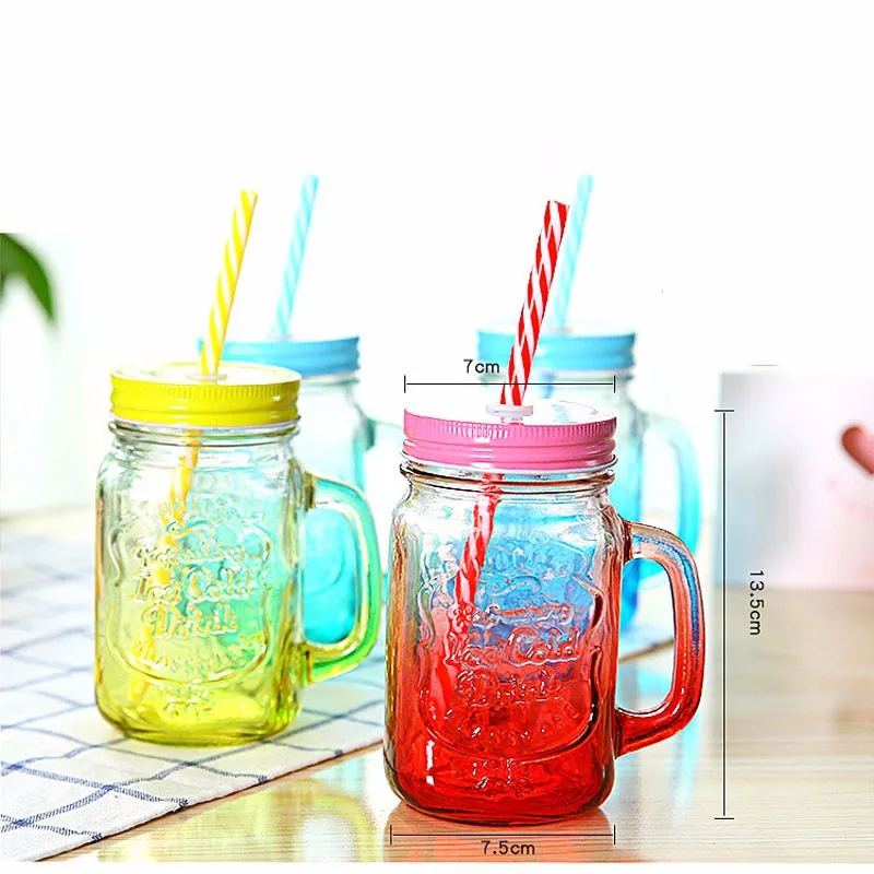 Farmhouse Style Mugs 4-Pack Mason Jar Style Mugs With Handles - 24oz Retro Glass  Drinking Glasses, Farmhouse Style Mason Drinking Jars With Handles