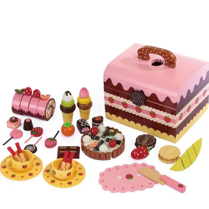 Children Pretend Toys Kitchen Play Set Wooden Furniture promotional toys
