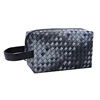 SEDEX Audit Factory OEM Bag Supplier Fashion Lady Makeup bag Cosmetic Bag with zipper handle Knitting Embossed PU Travel pouch