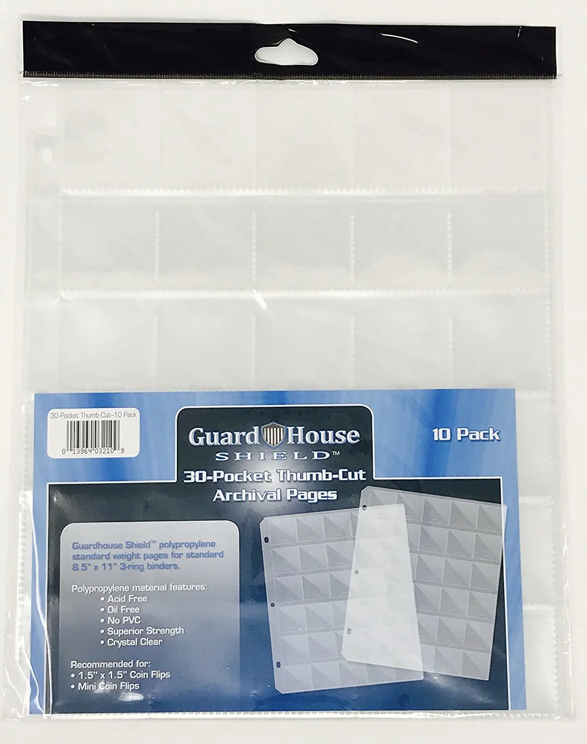 20 Pocket Guard House Thumb Cut Coin Pages Storage Archival 2x2 LOT OF 50
