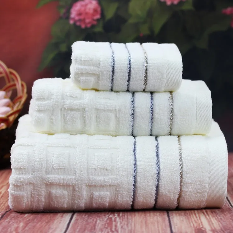 velvet checked bath towel set (2)