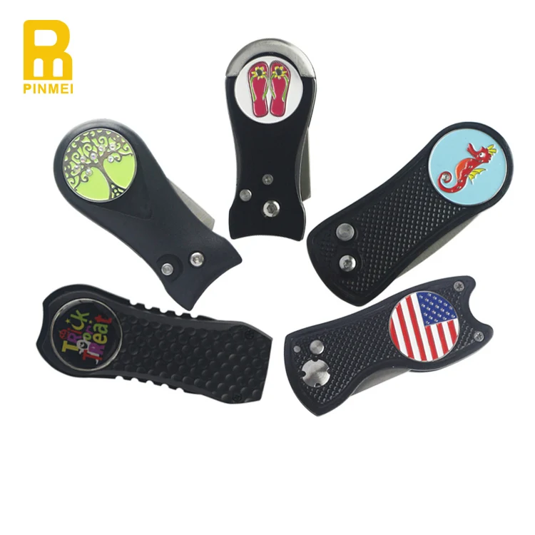 Aluminum Handle Personalized Golf Foldable/automatic Pitchforks/divot