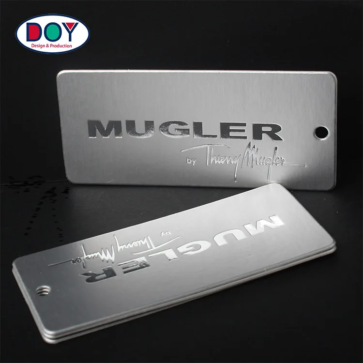 New Design Custom Debossed Brand Name Logo 600 Gsm Matte Silver Foil ...