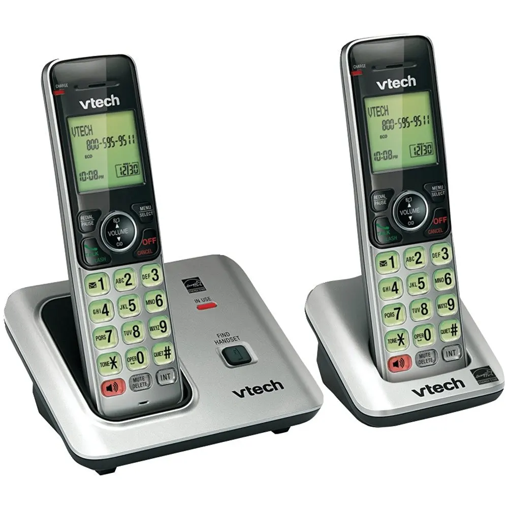 1 - DECT 6.0 Expandable Speakerphone with Caller ID (2-Handset System), DECT 6.0 expandable speakerphone system, Caller ID, VTCS6619-2