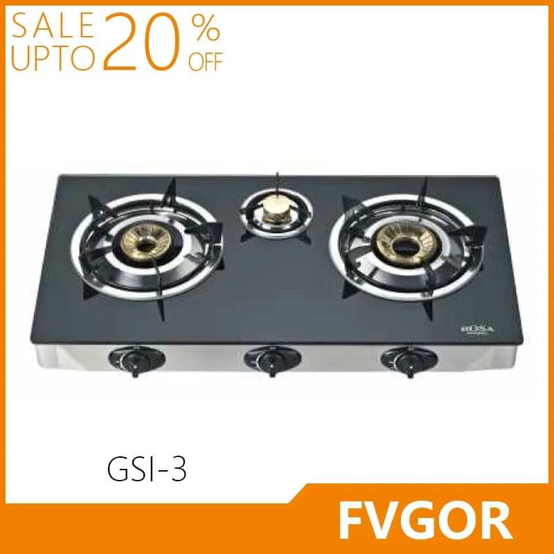 Gas Stove Factory 3 Burner Lpg Cooktops Free Spare Parts Burner Cap Oem