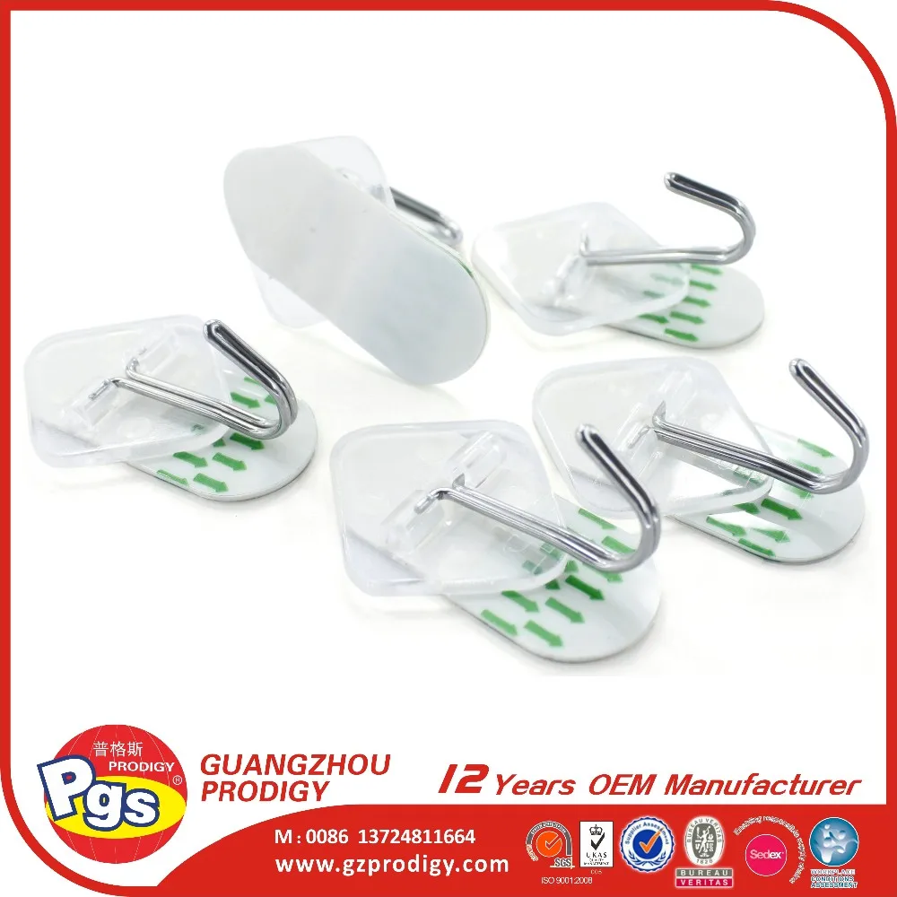 Plastic Wall Hanger Hook Transparent Small Door Hooks Hangers Plastic