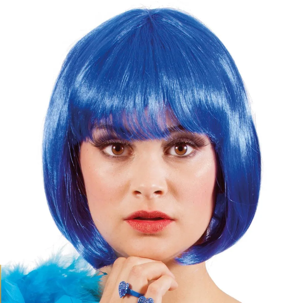 party city blue bob wig