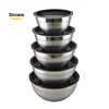 Cheap Stainless Steel Mixing Bowl with PE lids Salad Bowl