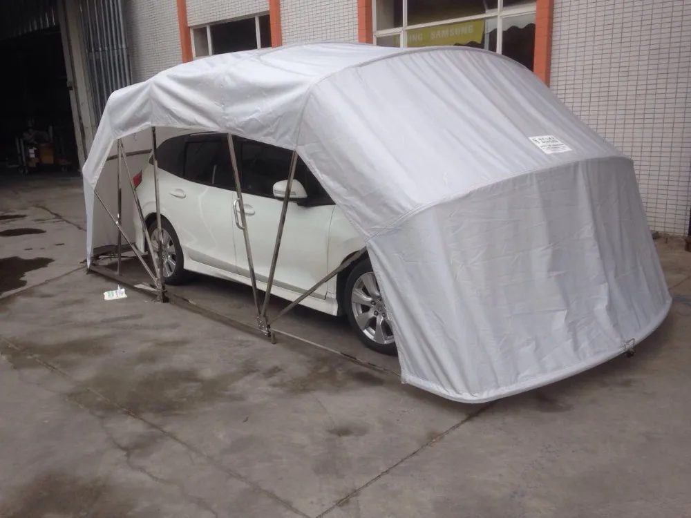 Garage Rain Cover Protect Steel Frame Retractable Folding Garage Car