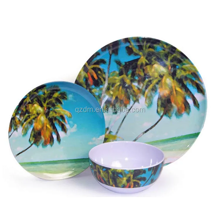100% Melamine Dinnerware Of 3pcs