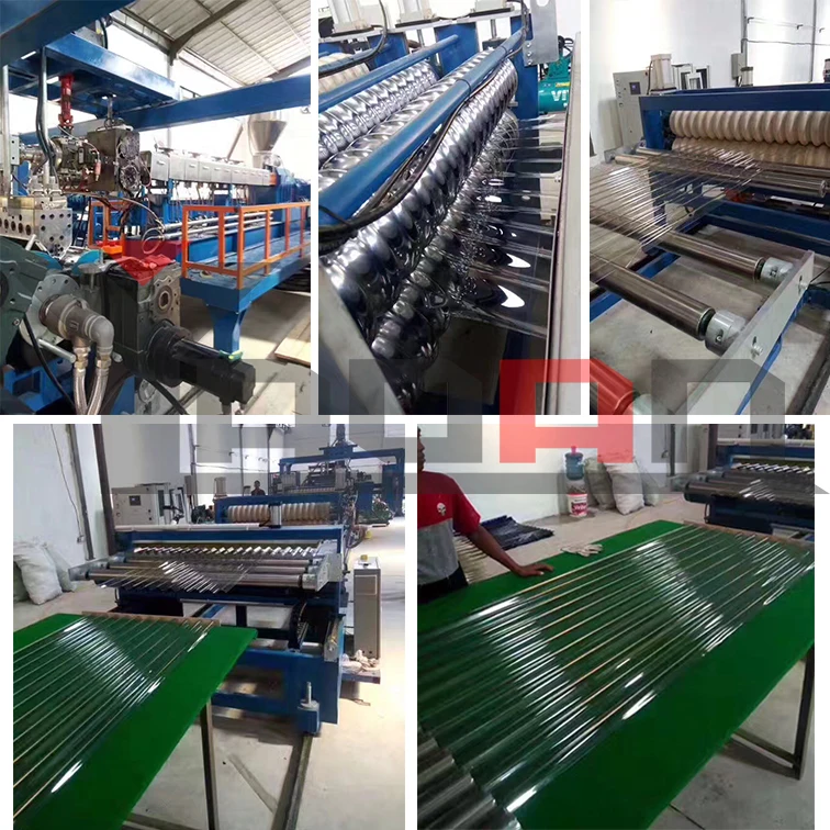 Plastic PET clear corrugated roof wave roofing tile sheet machine