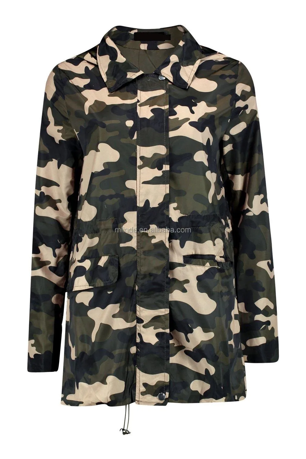 Women's Camouflage Hoodie Military Jacket Zip-up Outdoor Coat Camo ...