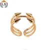RLX-00357 Unique personality Third ring arrow design Open gold ring design for girls and women glitter ring