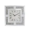 Villa Diamond Crystal Mirrored Clock home mirror clock wall decorative glass mirror clock
