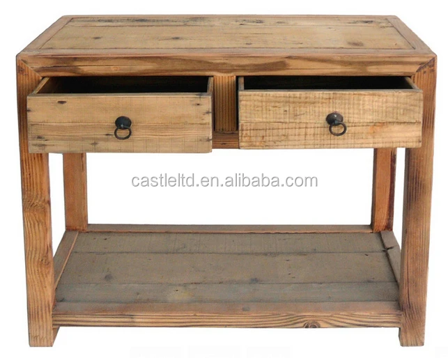 Simple Earthy Raw Wood Tone Side Table Ming Style Wooden Console Simple Earthy Raw Wood Tone Side Table Ming Style Wooden Console