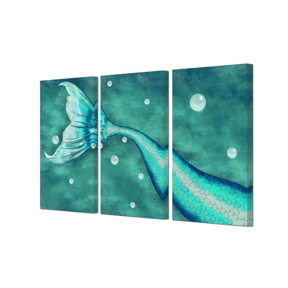 Modernism Nautical Home Decor Posters Prints Without Frame Decor Canvas 5 Panels Canvas Prints Mermaid Wall Art Home Garden