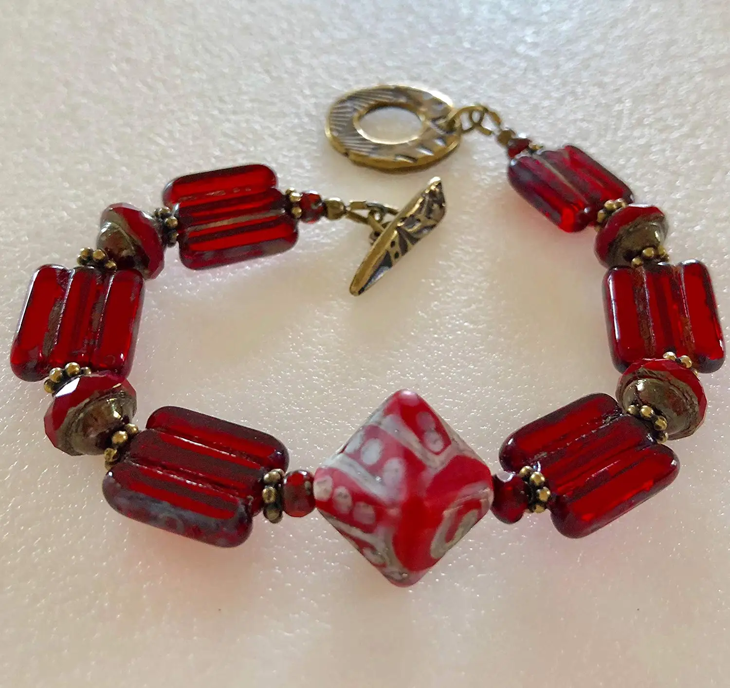 Energy Bead Buddha Mala CLJSTORE Jewelry Red Agate Mens Womens Bracelet Red Silver