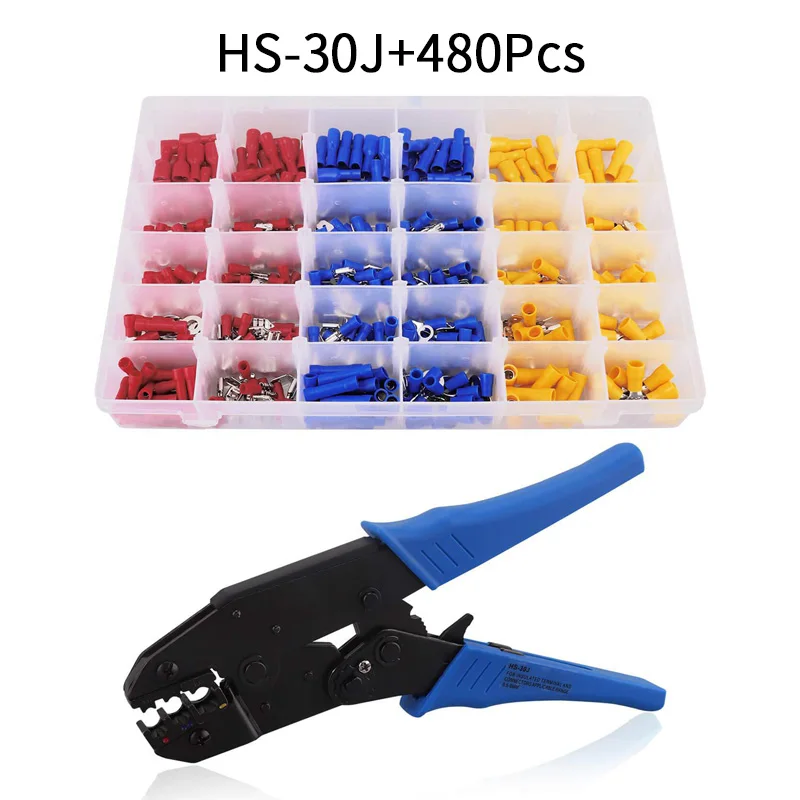 Hs30j Crimping Plier With 480pcs Terminals Multifunctional 0.56mm