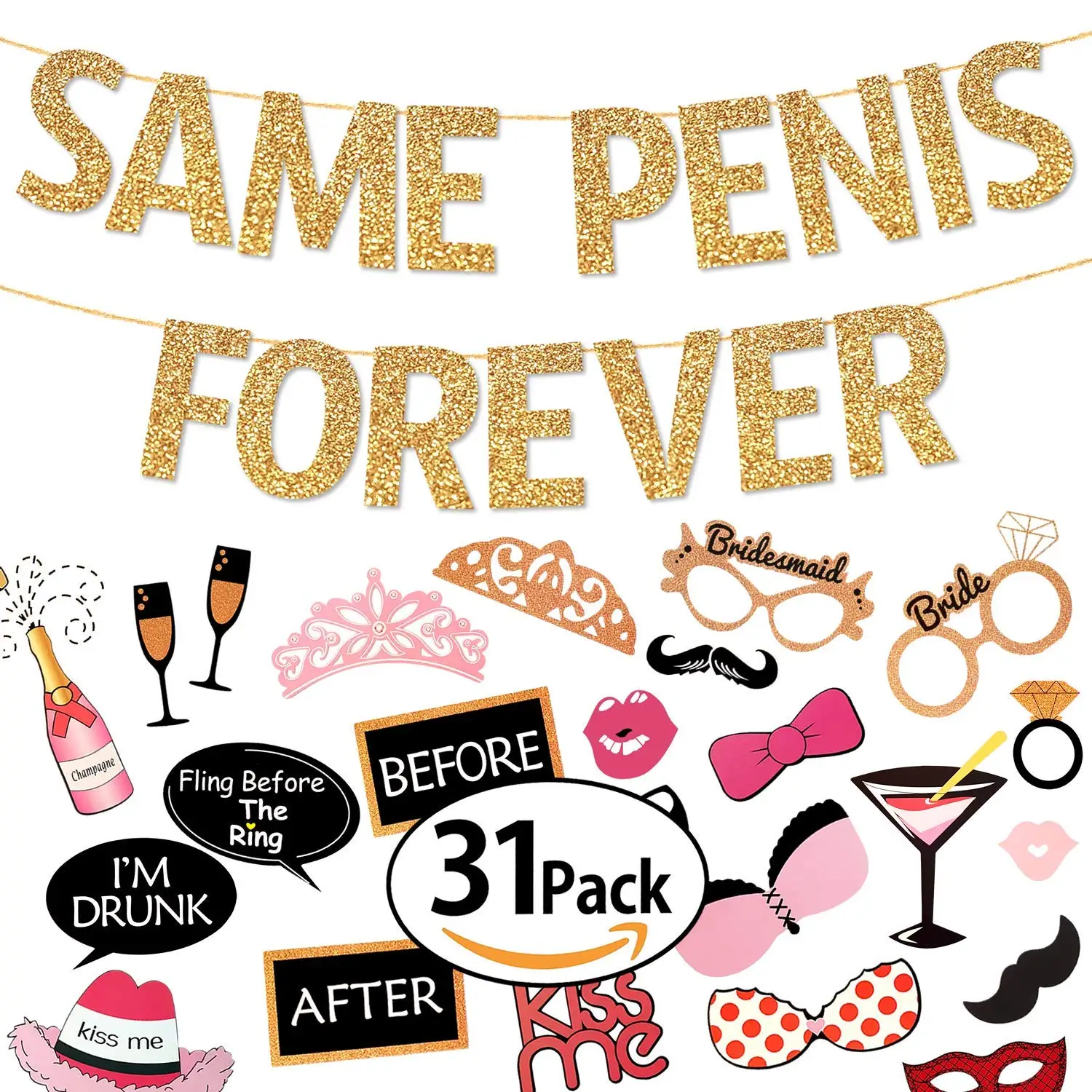BEFORE AND AFTER Hens Night Photo Booth Props 33 Pack
