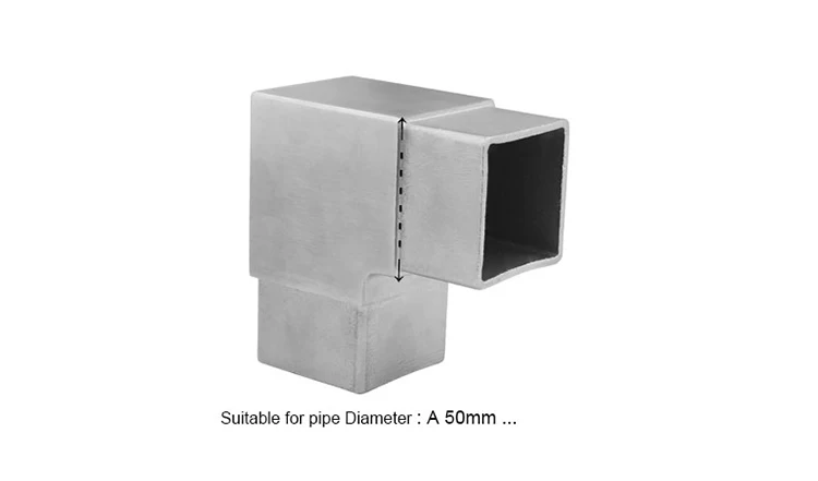 Balustrade d'acier inoxydable coude carré de pièce en t de balustrade de tube de 45 degrés