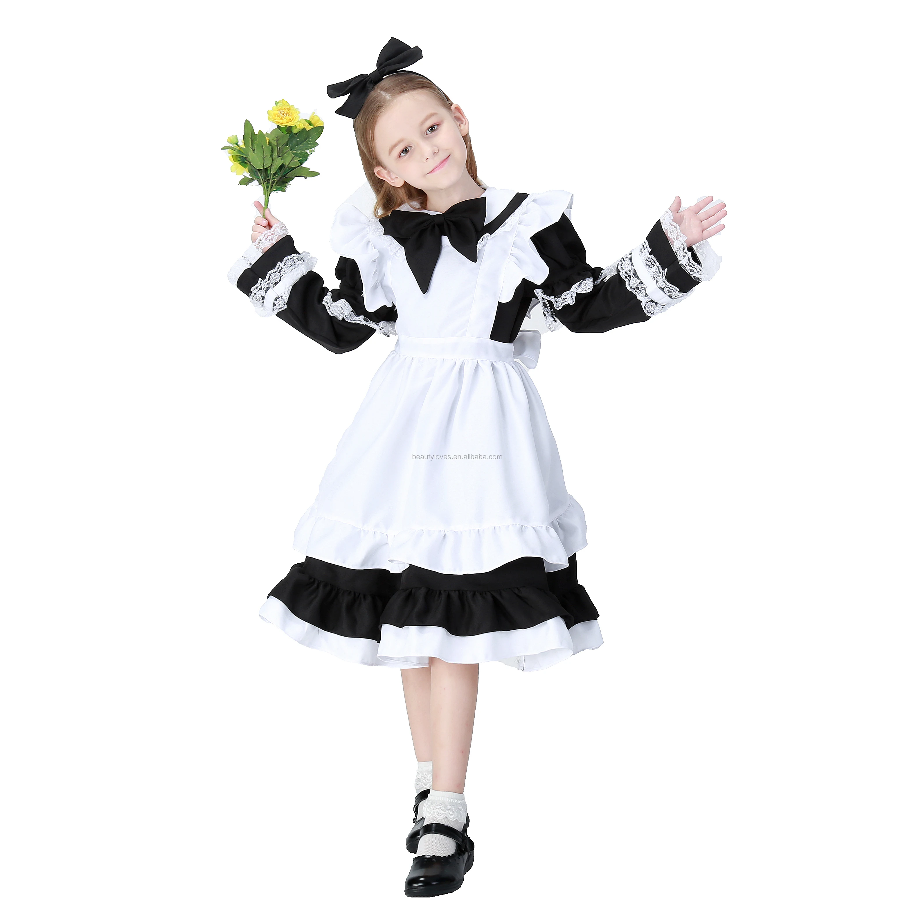 Factory hot sale classic french maid costume black white maid costumes kids maid  costume| Alibaba.com